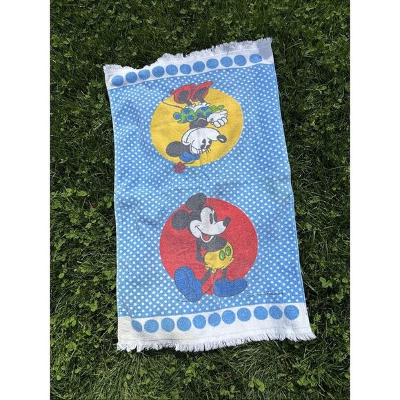 Other - Mickey and Minnie Vintage Beach Terry Wamsutta Cloth Disney Towel 39" x 24"